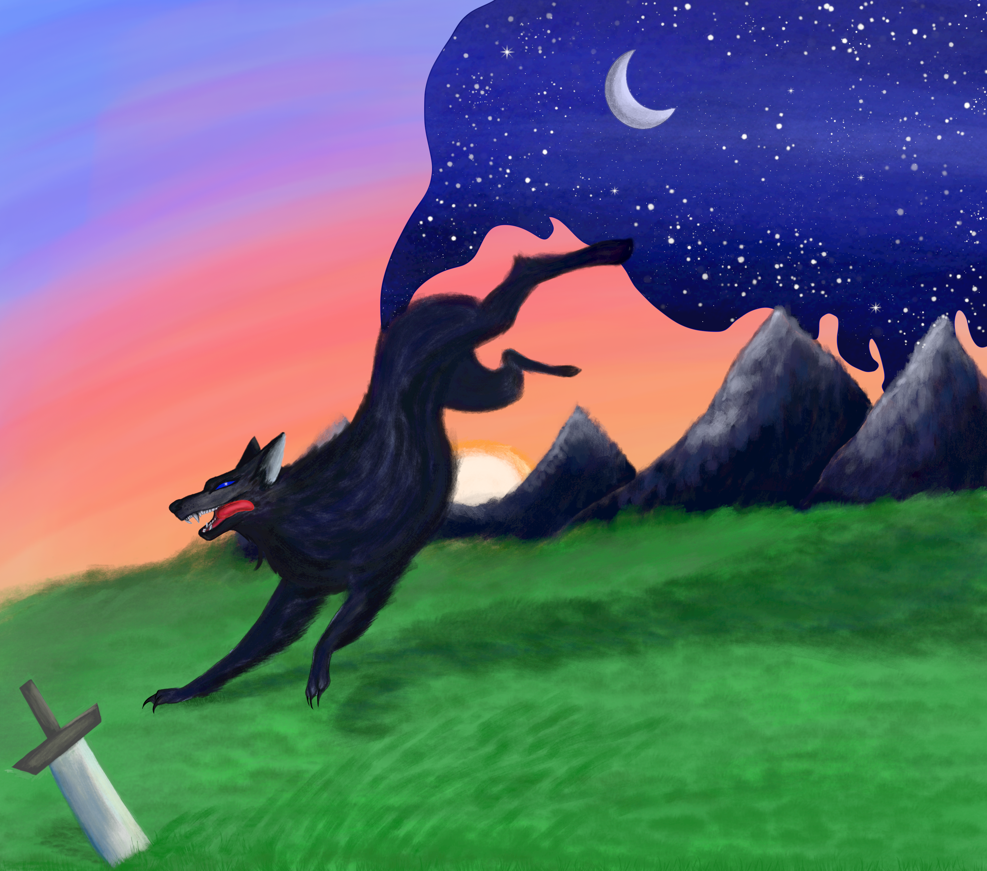 Ilustração do Lobo da Noite